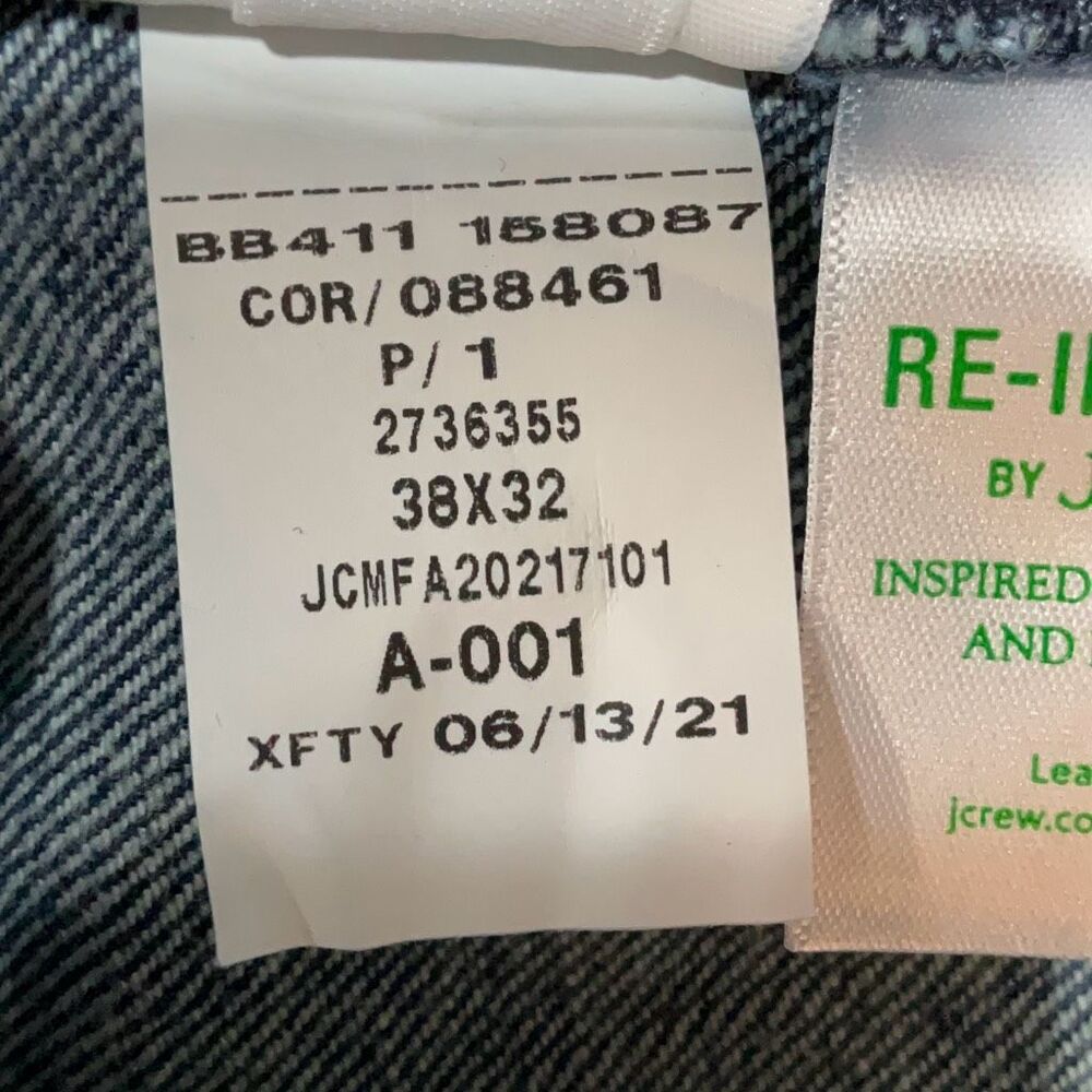 J. Crew Blue Denim 1040 Athletic Tapered Leg Jeans Size 38x32 - Picture 11 of 12